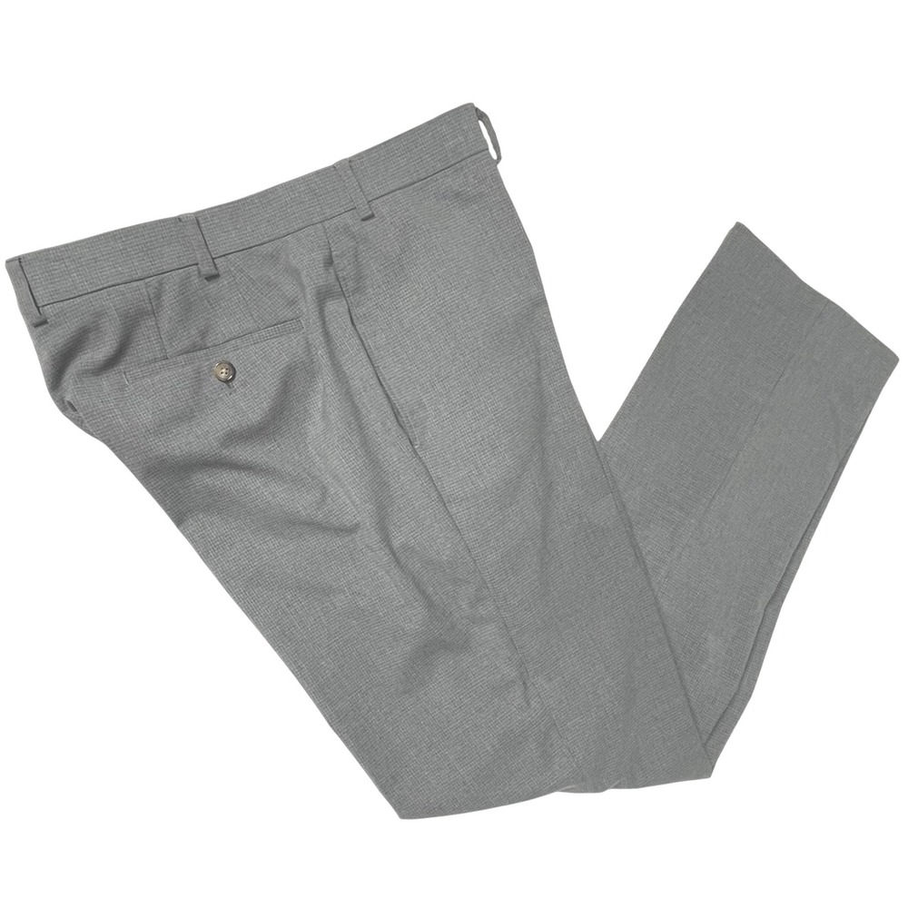 Lauren Ralph Lauren Mens Grey Micro Check Dress Pants 38W X 30L Stretch *READ